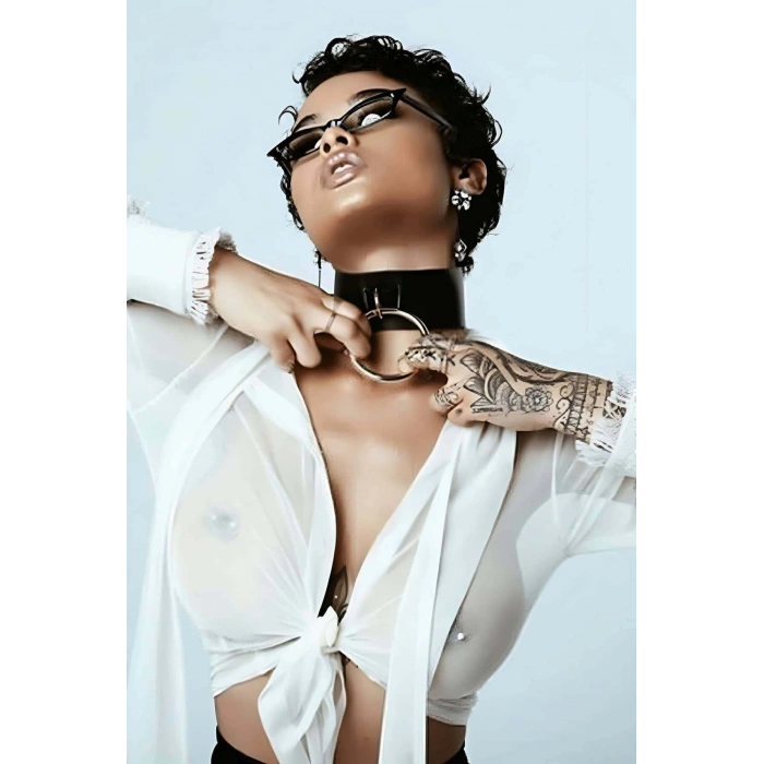 Büyük Halka Detaylı Seksi Tasma - APFT387