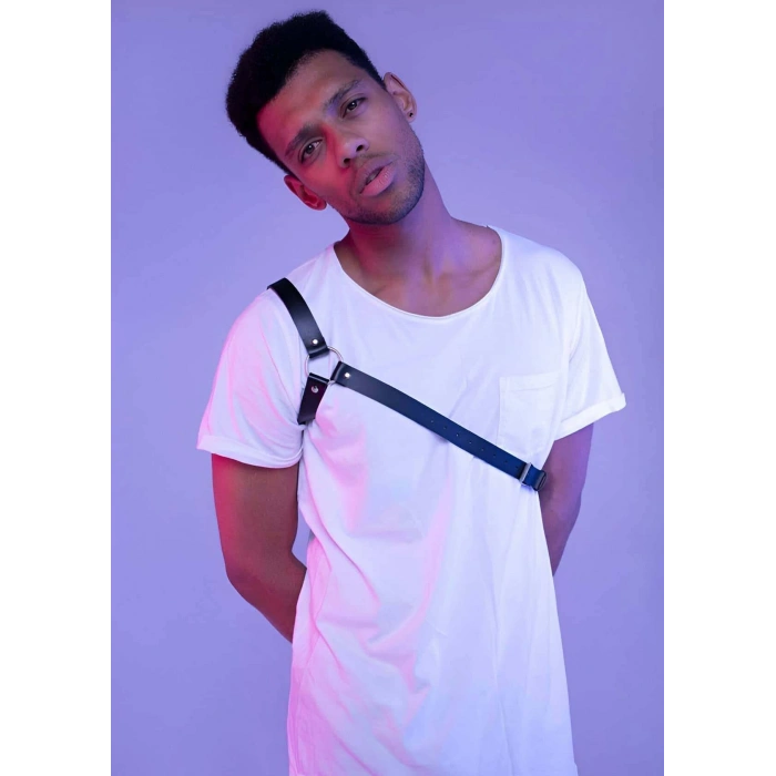 Çapraz Kol Detaylı Erkek Deri Harness - APFTM3