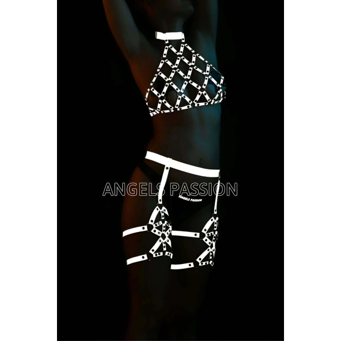 Club Elbiseleri Dansçı Kıyafetleri Reflektörlü Harness - APFT460