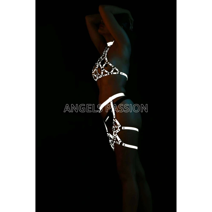 Club Elbiseleri Dansçı Kıyafetleri Reflektörlü Harness - APFT460
