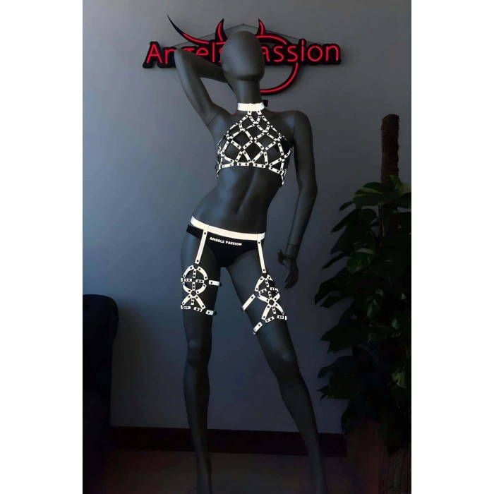 Club Elbiseleri Dansçı Kıyafetleri Reflektörlü Harness - APFT460