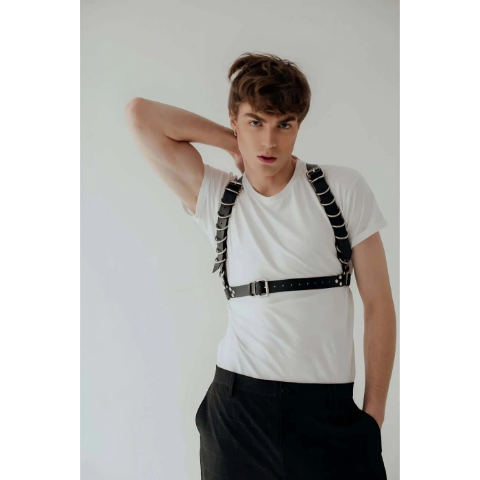 D Halka Detaylı Şık Erkek Harness - APFTM92