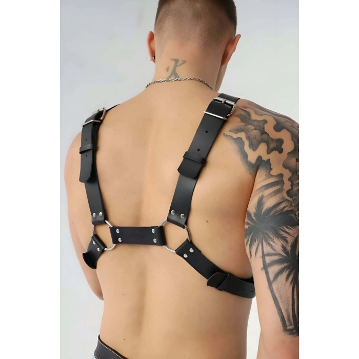 Deri Erkek Göğüs Kemer, Erkek Fantazi Aksesuar, Erkek Deri Aksesuar - APFTM148
