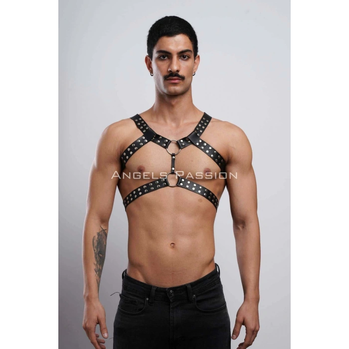 Deri Erkek Göğüs Kemeri, Erkek Fantazi İç Giyim, Gömlek Kemeri - APFTM103