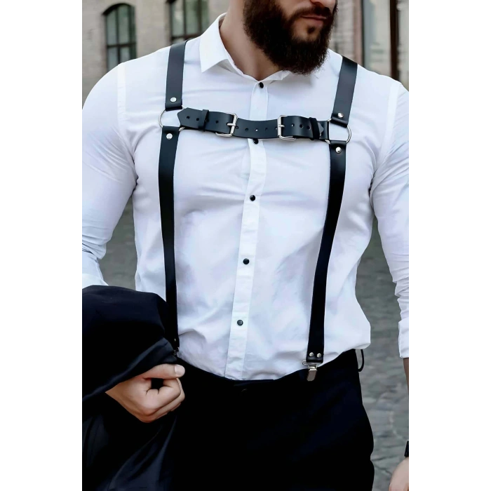 Deri Erkek Sırt Kemer, Erkek Harness, Erkek Gömlek Kemeri - APFTM130