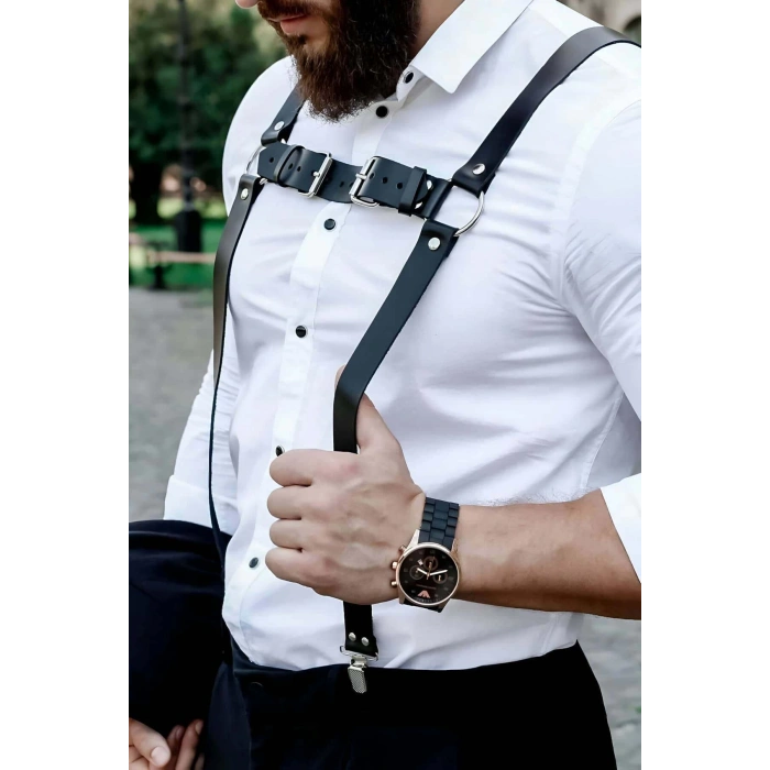 Deri Erkek Sırt Kemer, Erkek Harness, Erkek Gömlek Kemeri - APFTM130