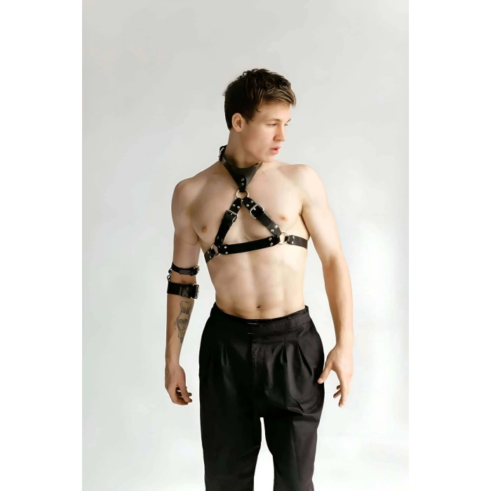 Deri Göğüs Harness Ve Kol Bandı - APFTM117