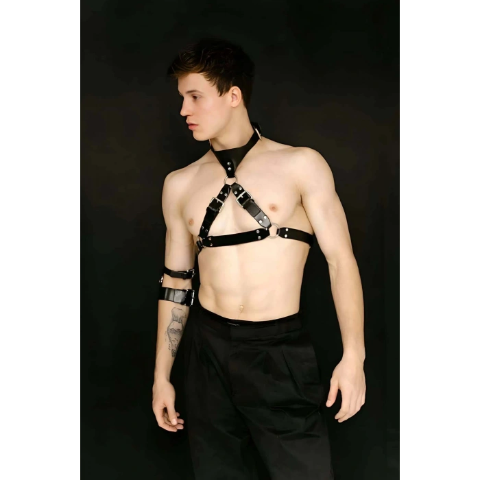 Deri Göğüs Harness Ve Kol Bandı - APFTM117