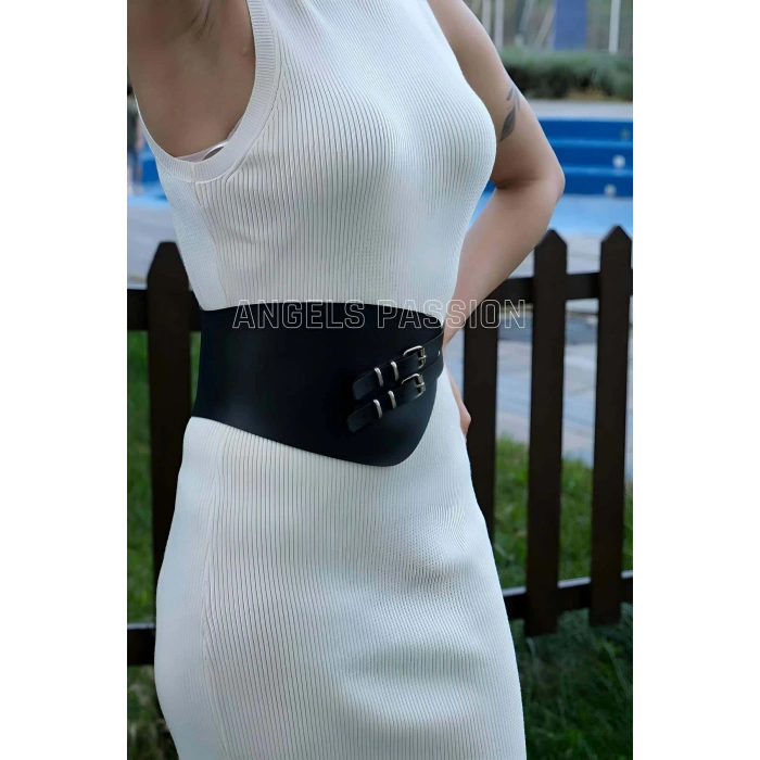 Deri Korse Kemer, Şık Elbise Üzeri Kemer, Gömlek Kemeri - APFT604