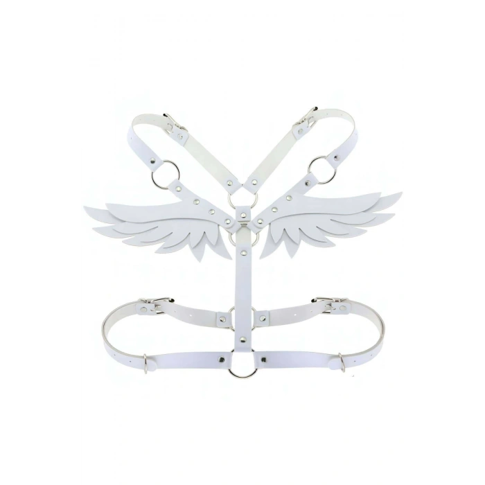 Deri ve Melek Kanadı Detaylı Şık Harness - APFT642