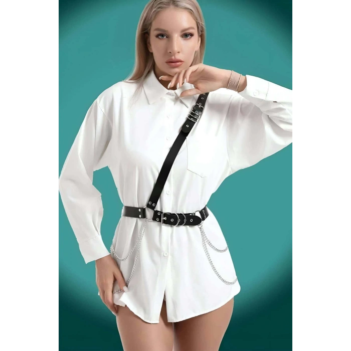 Elbise - Gömlek Üzeri Şık Deri Kemer - APFT813