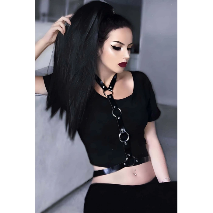 Elbise Üzeri Şık Deri Harness - APFT423