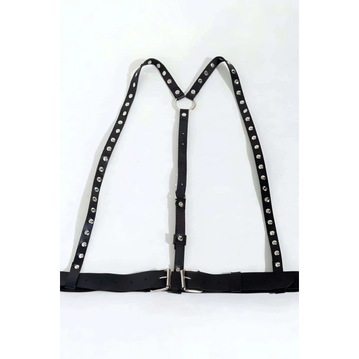 Elbise Üzerine Sık Siyah Deri Kemer - APFT817