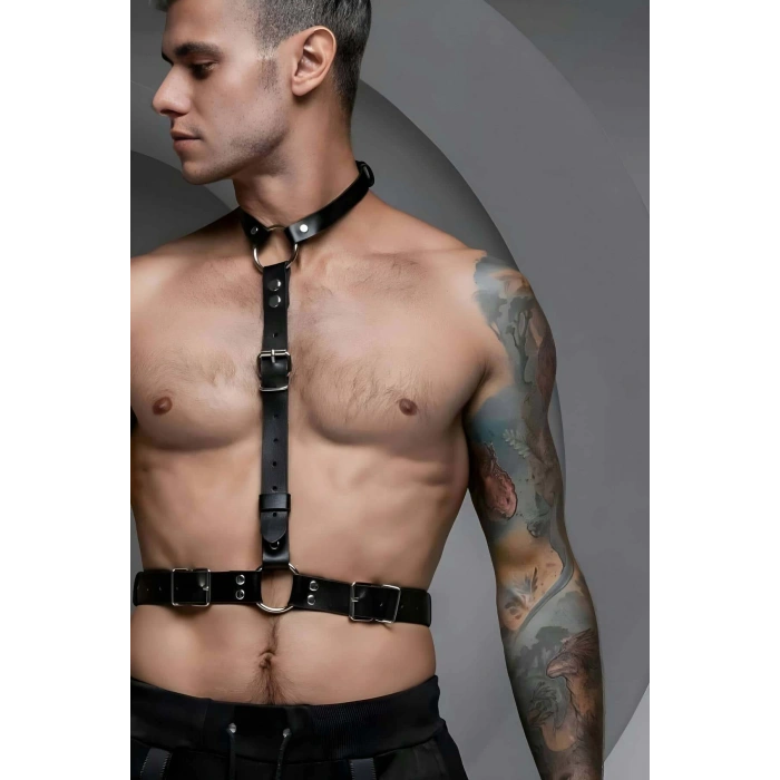 Erkek Deri Boyundan Askılı Bel Kemeri Harness - APFTM124