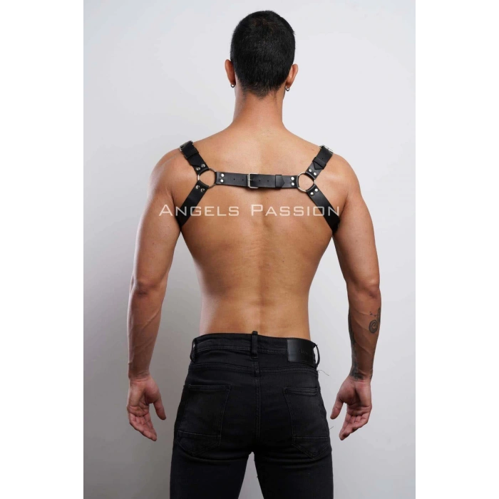 Erkek Deri Fantazi Göğüs Harness - APFTM8