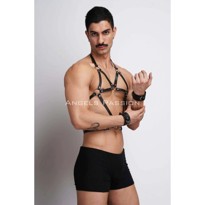 Erkek Deri Göğüs Harness, Erkek Fantazi Giyim, Erkek Parti Giyim - APFTM75