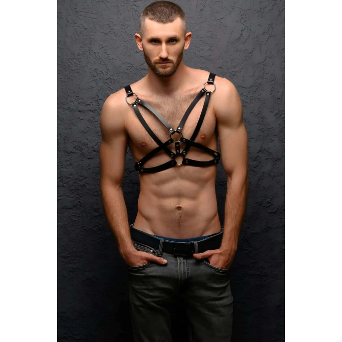 Erkek Göğüs Üzeri Deri Harness - APFTM104