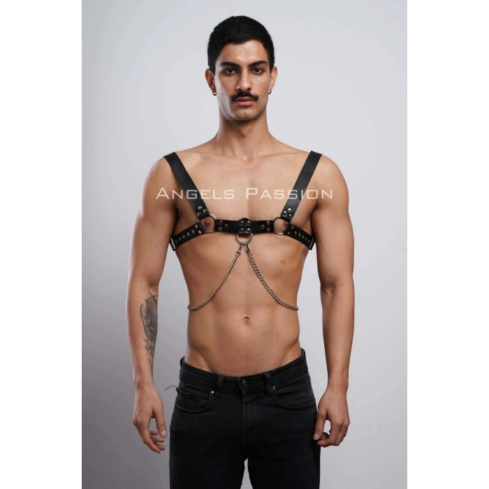Erkek Gömlek Kemeri, Zincirli Göğüs Harness, Partywear, Clubwear - APFTM109
