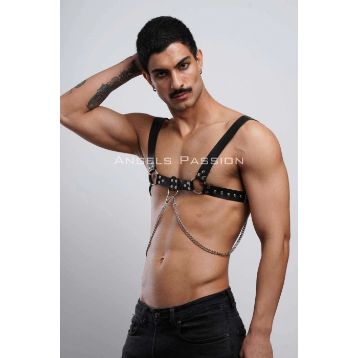 Erkek Gömlek Kemeri, Zincirli Göğüs Harness, Partywear, Clubwear - APFTM109