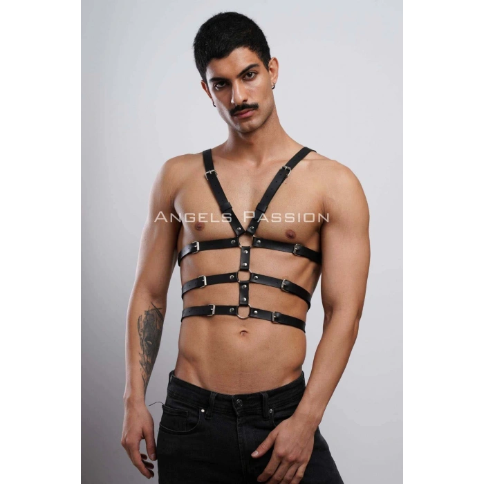 Erkek İç Giyim Seksi Fantazi Giyim - Erkek Deri Fantazi Giyim - Seksi Erkek Deri Harness - APFTM38