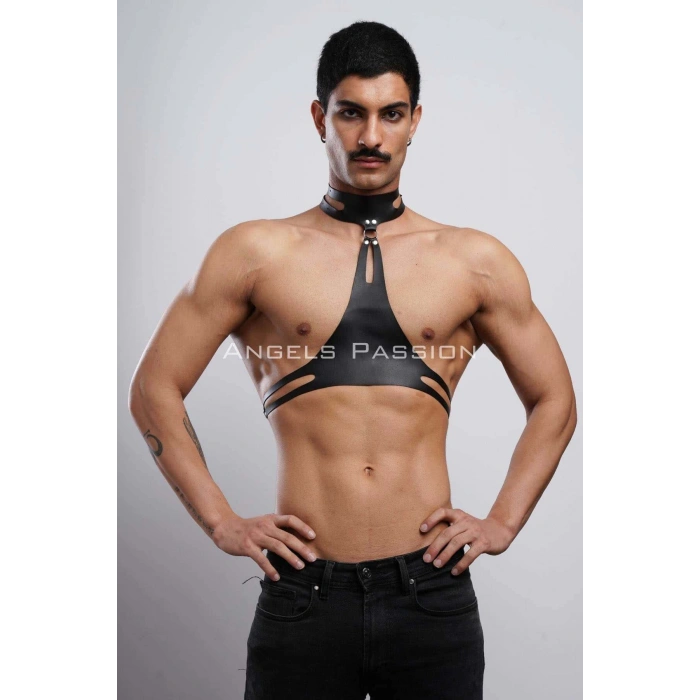 Erkek Parti Aksesuarı, Şık Deri Harness Kemer, Erkek Deri Göğüs Harness - APFTM113