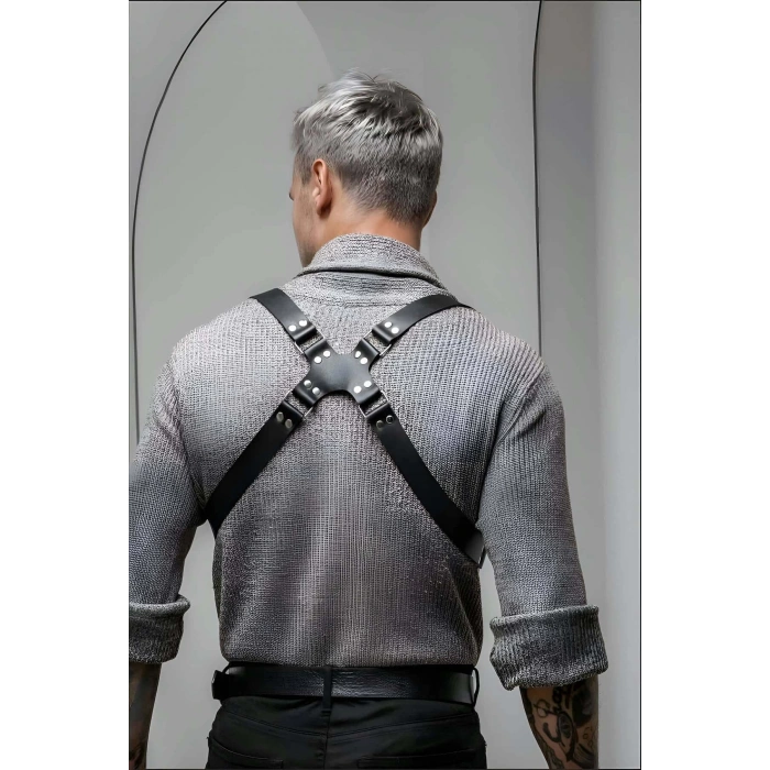 Erkek Sırt Detaylı Şık Deri Kemer, Erkek Deri T-Shirt - Gömlek Kemeri - APFTM160