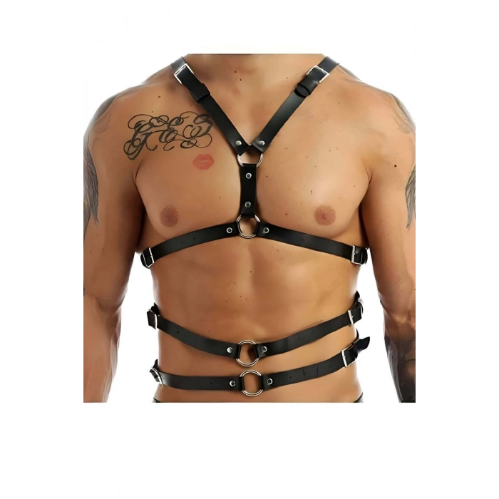 Errek Göğüs Kemer, Deri Erkek Fantezi Giyim, Şık Deri Kemer - APFTM97