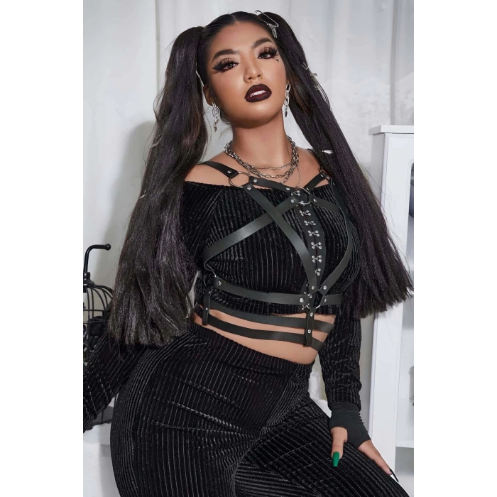 Fantazi Deri Göğüs Harness, Kadın Göğüs Üzeri Harness - APFT955