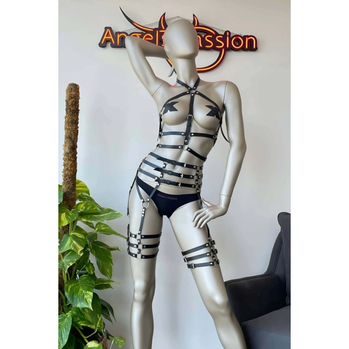 Fantazi Deri İç Giyim Jartiyer Harness - APFT524