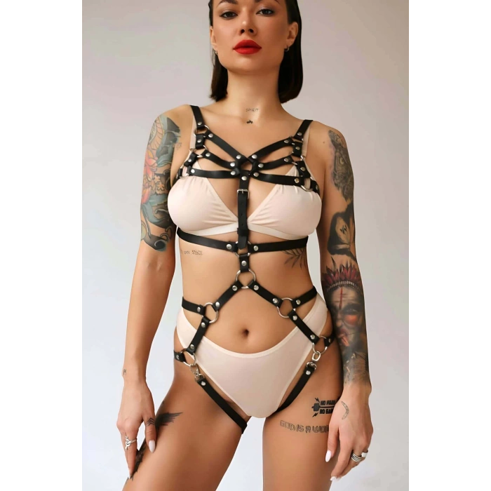 Fantezi Deri Iç Giyim Ve Kelepçe Takım - APFT724