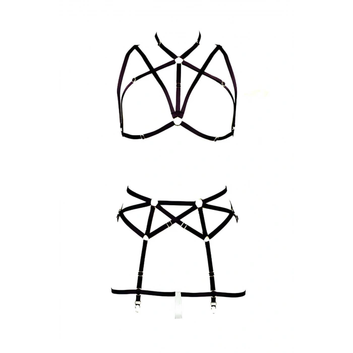 Göğüs ve Jartiyer Kemerli Seksi Harness - APFT161