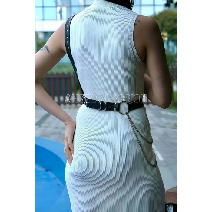 Gömlek, Elbise, T-Shirt Kemeri, Şık Deri Kemer - APFT813