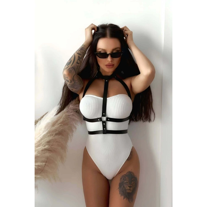 İnce Şerit Boyundan Ve Arkadan Bağlamalı Şık Deri Bel Kemer - APFT647