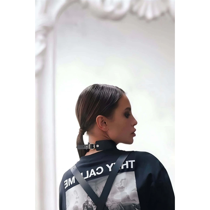 İpli Bağlamalı Şık Deri Tasma - APFT677