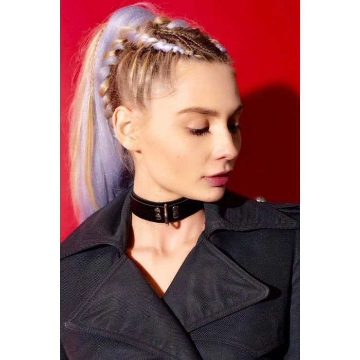 Kadın Ayarlanabilir Cool Şık Deri Choker Tasma - APFT682