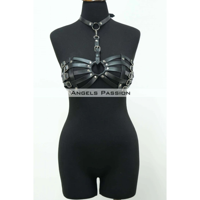 Kadın Deri Fantazi Sütyen Giyim - APFT1408