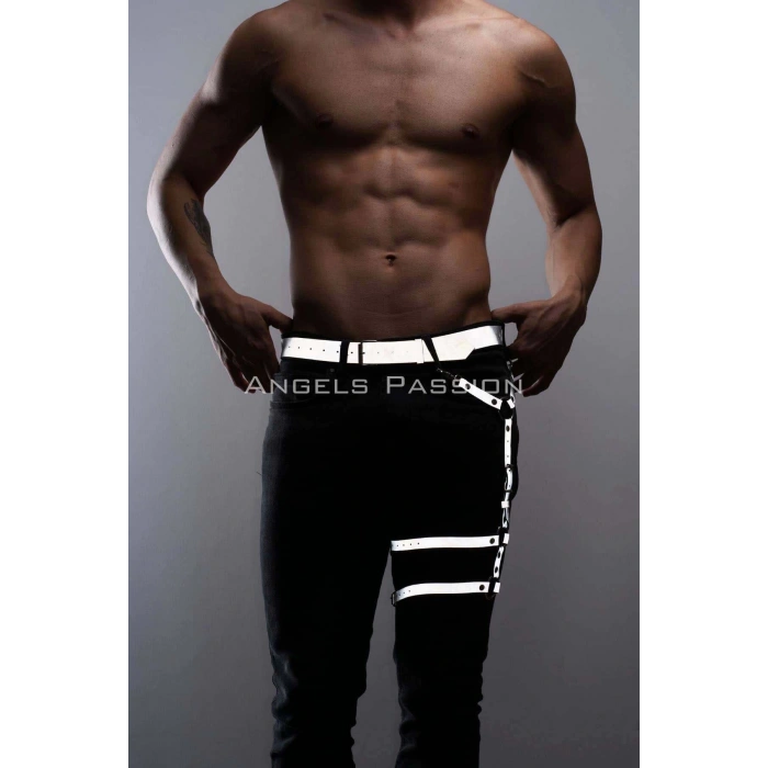 Karanlıkta Parlayan - Reflektörlü Erkek Bacak Kemeri, Erkek Bacak Aksesuar, Erkek Parti Aksesuar - APFTM176