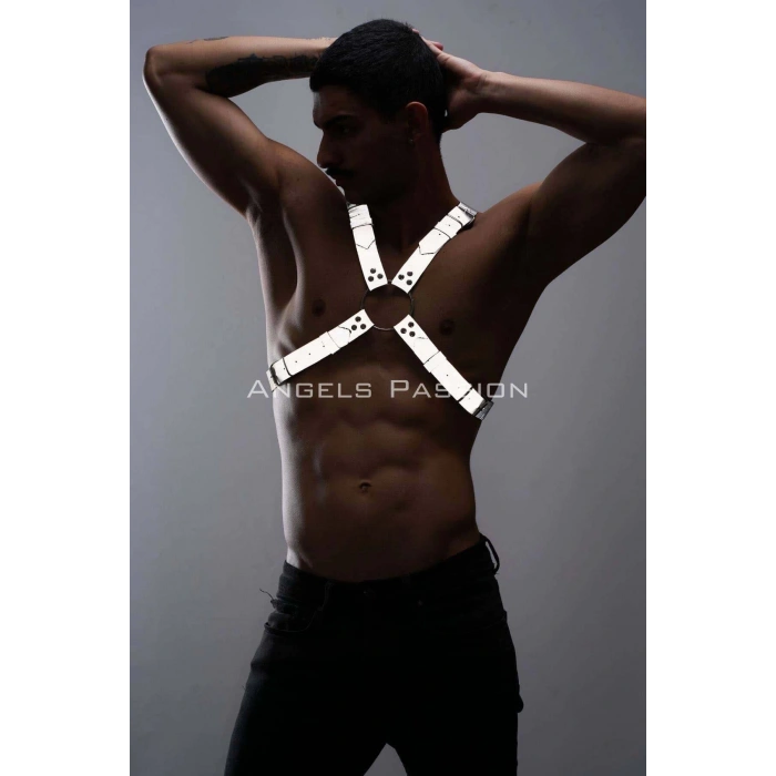 Karanlıkta Parlayan (Reflektörlü) Erkek Göğüs Harness, Parti Aksesuar - APFTM95