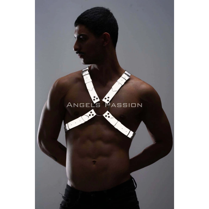 Karanlıkta Parlayan (Reflektörlü) Erkek Göğüs Harness, Parti Aksesuar - APFTM95