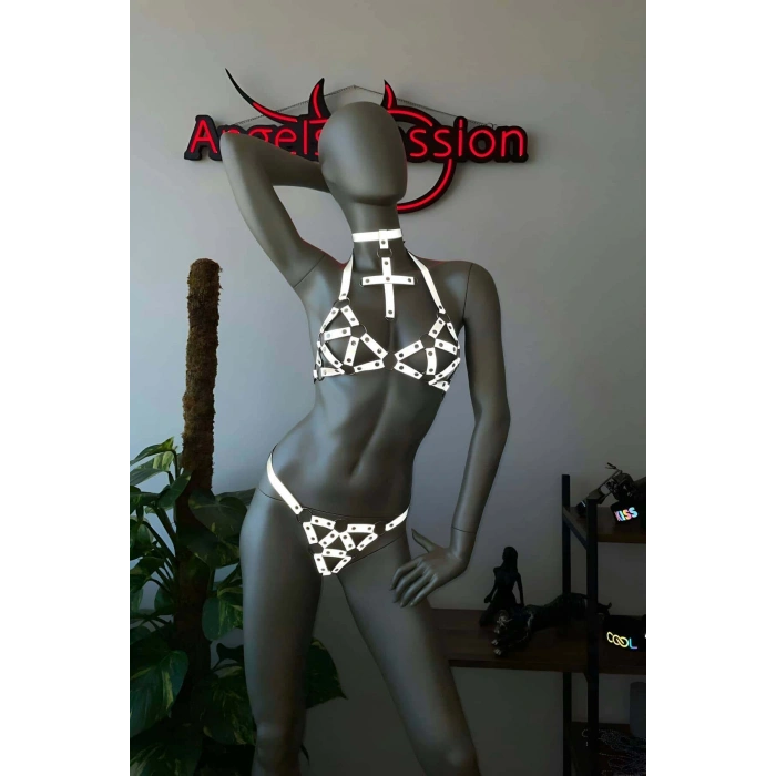 Karanlıkta Parlayan Seksi Reflektörlü Sütyen Takım - APFT464