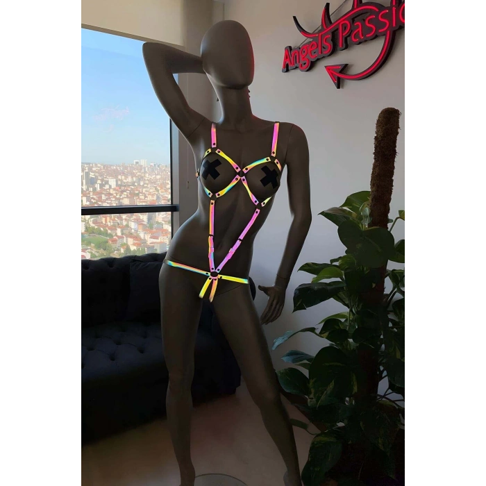 Karanlıkta Renkli Parlayan Body Harness