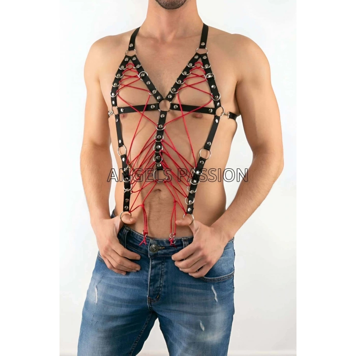 Lastik Erkek Harness - Özel Üretim Erkek Harness - Seksi Lastik Erkek Harness - APFTM64