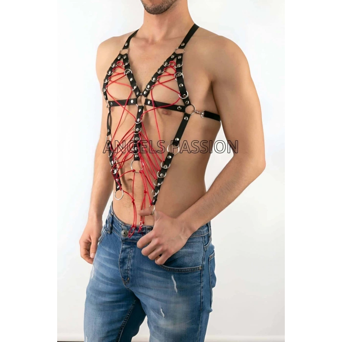 Lastik Erkek Harness - Özel Üretim Erkek Harness - Seksi Lastik Erkek Harness - APFTM64