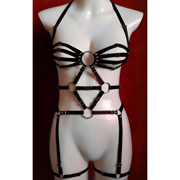 Lastik Seksi Jartiyer Harness - Kadın Erotik Giyim - Bayan Lastik İç Giyim - APFT568
