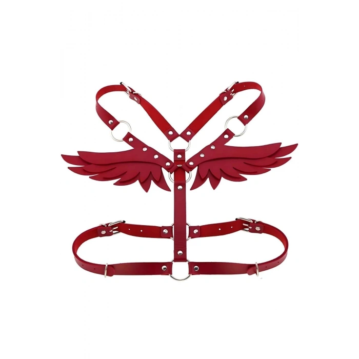 Melek Kanadı Detaylı Şık Deri Harness - APFT642