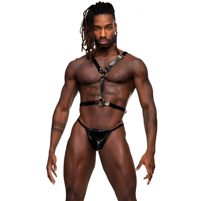 Melek Kanatlı Erkek Deri Harness, Erkek Fantezi Kostüm, Deri Kanatlı Harness - APFTM150