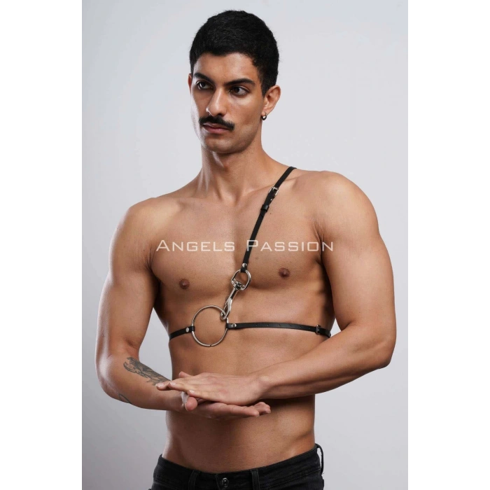 Omuz Detaylı Erkek Deri Göğüs Harness, Gömlek Kemeri - APFTM110