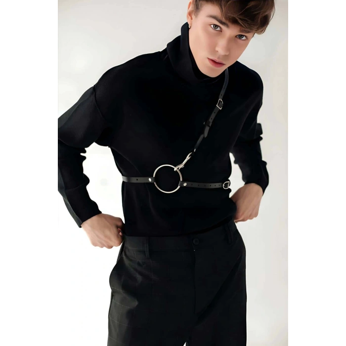 Omuz Detaylı Şık Erkek Deri Kemer - APFTM110