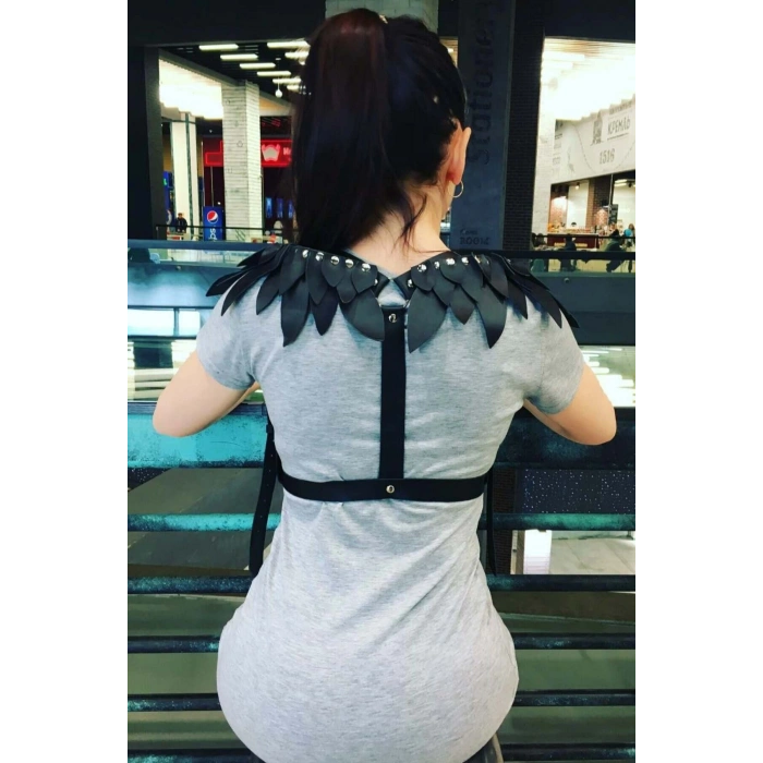 Omuz Parça Kanatlı Deri Harness - APFT726
