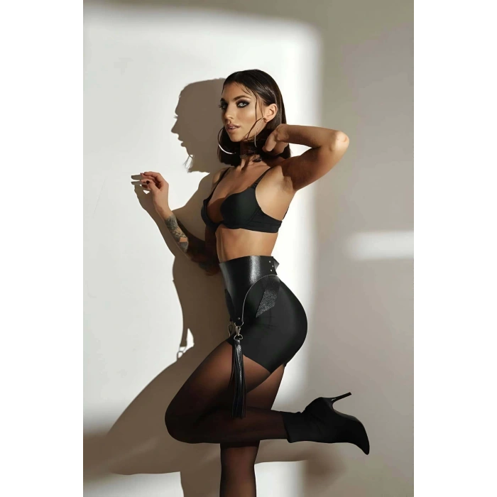 Püsküllü Bağlamalı Ve Ayarlı Deri Harness Korse Kemer  - APFT755